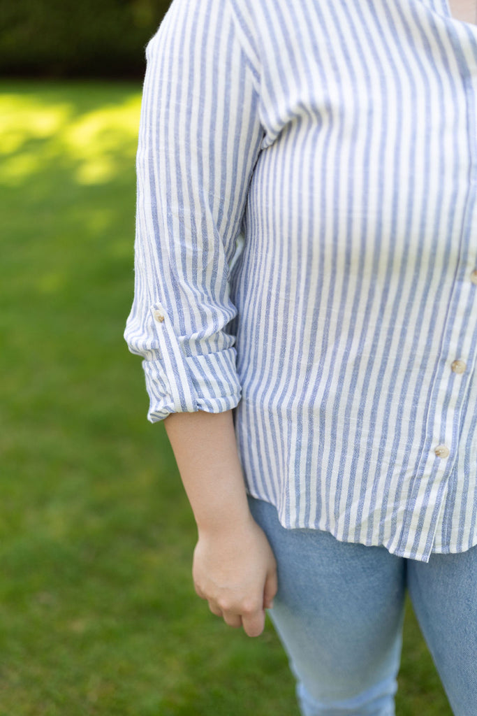 Striped Button Down - Blue