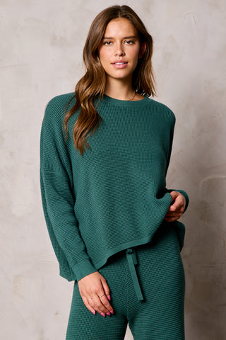 Ribbed Sweater & Midi Skirt - Grey