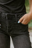 Clean Mid Rise Straight - Washed Black