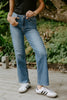 Mid Rise Slim Wide Leg Denim