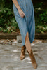 Collared Button Down Belted Midi Dress