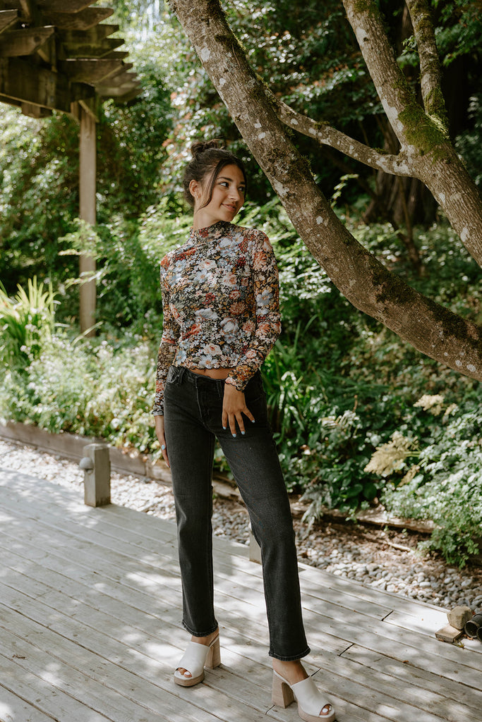 Fall Floral Sheer Shirt