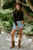 Cable Knit Lightweight Cardigan - Black