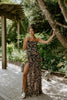 Floral/Black Strapless Maxi