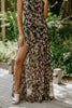 Floral/Black Strapless Maxi
