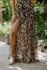 Floral/Black Strapless Maxi