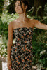Floral/Black Strapless Maxi