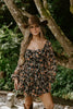 Floral Black Romper