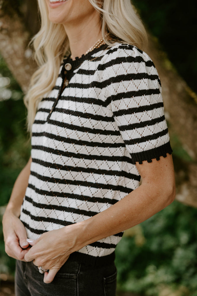 Knit Sweater - Black/Ivory