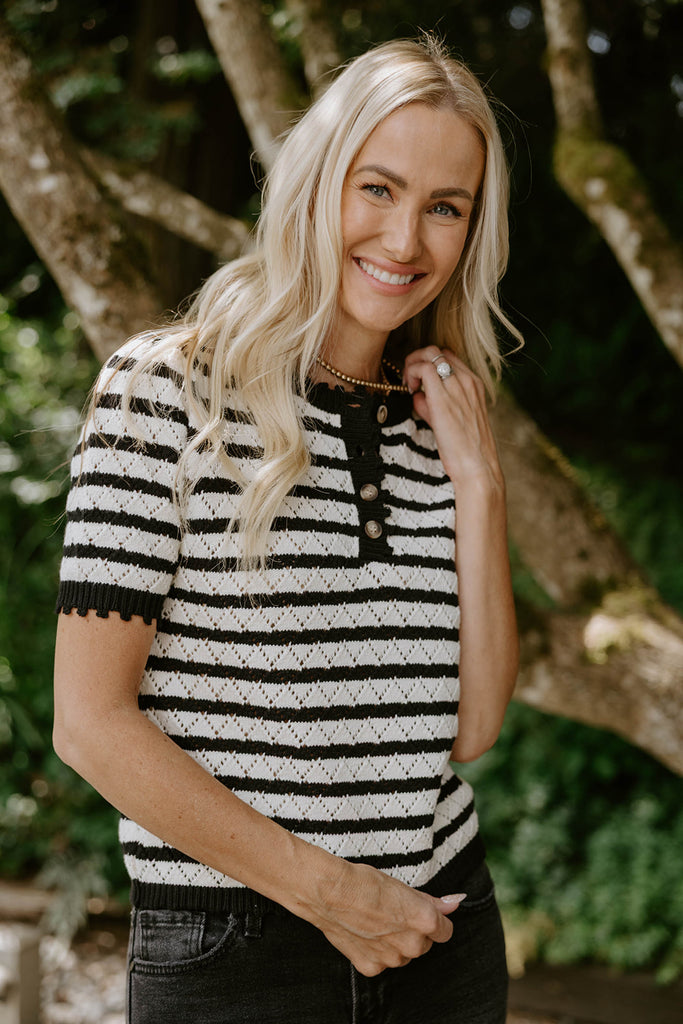 Knit Sweater - Black/Ivory