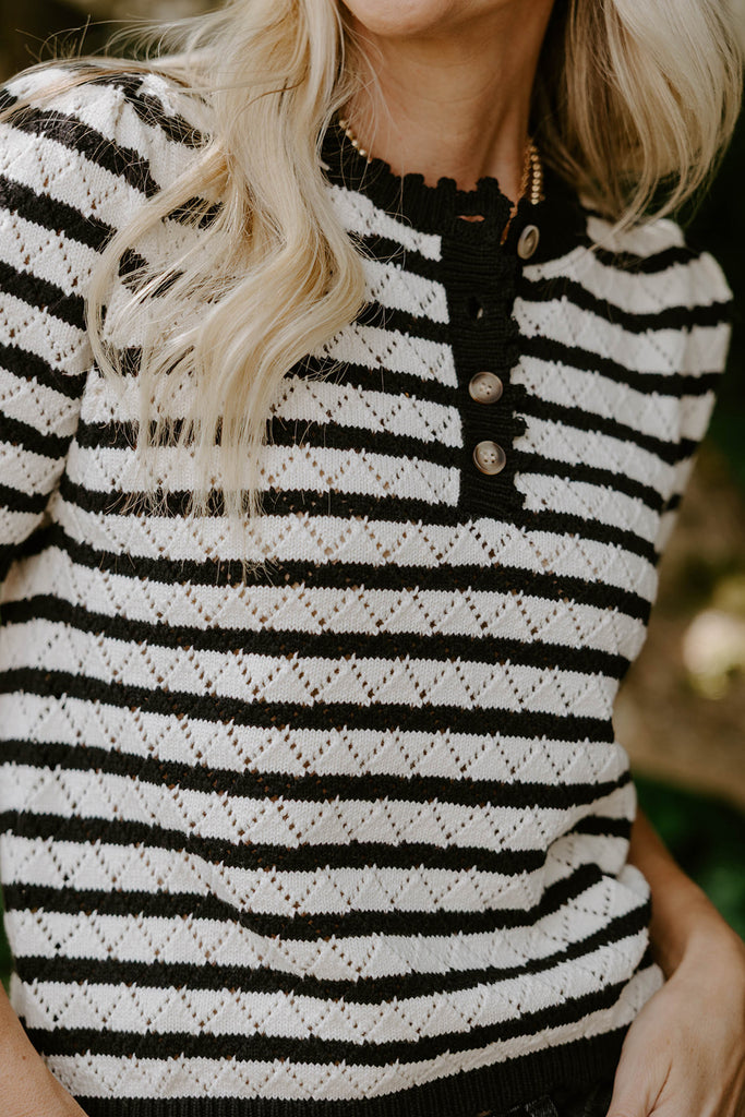 Knit Sweater - Black/Ivory