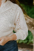 Crochet Mixed Material Cardigan - Cream