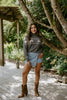 Horse Print Sweater - Grey