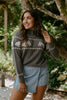 Horse Print Sweater - Grey
