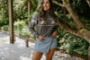 Horse Print Sweater - Grey