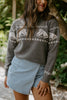 Horse Print Sweater - Grey