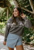 Horse Print Sweater - Grey
