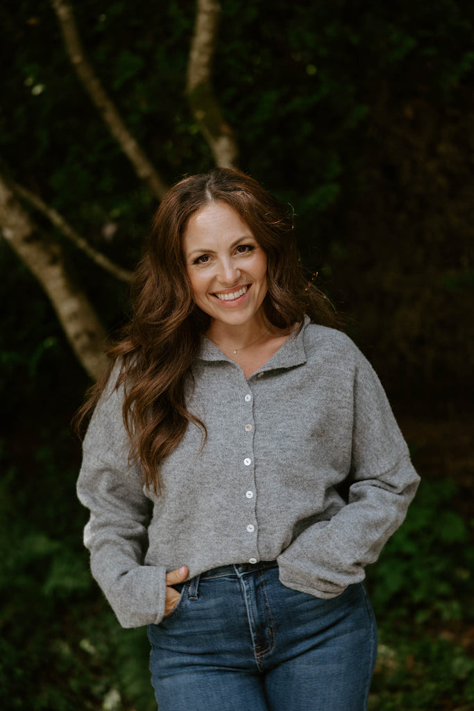 Lightweight Button Up Cardigan - Grey