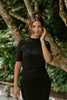 Black Side Ruched Dress