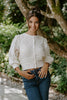 Crochet Mixed Material Cardigan - Cream