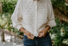 Crochet Mixed Material Cardigan - Cream