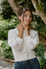 Crochet Mixed Material Cardigan - Cream
