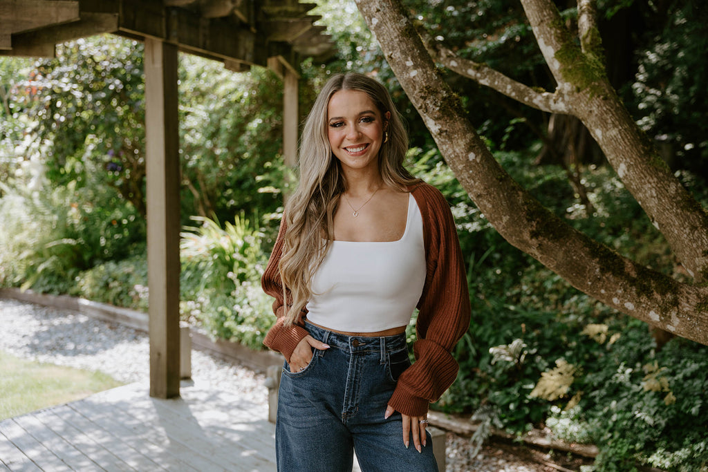 The Cropped Ballet Shrug - Brown