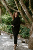 Waffle Sweater & Skirt Set - Black