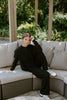 Waffle Textured Sweater & Pant Set - Black