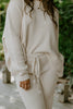 Waffle Textured Sweater & Pant Set - Oat