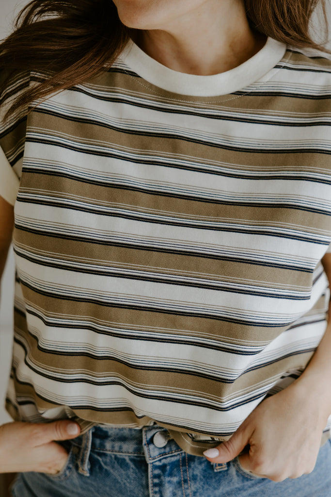 Striped Casual Shirt - Olive/Black