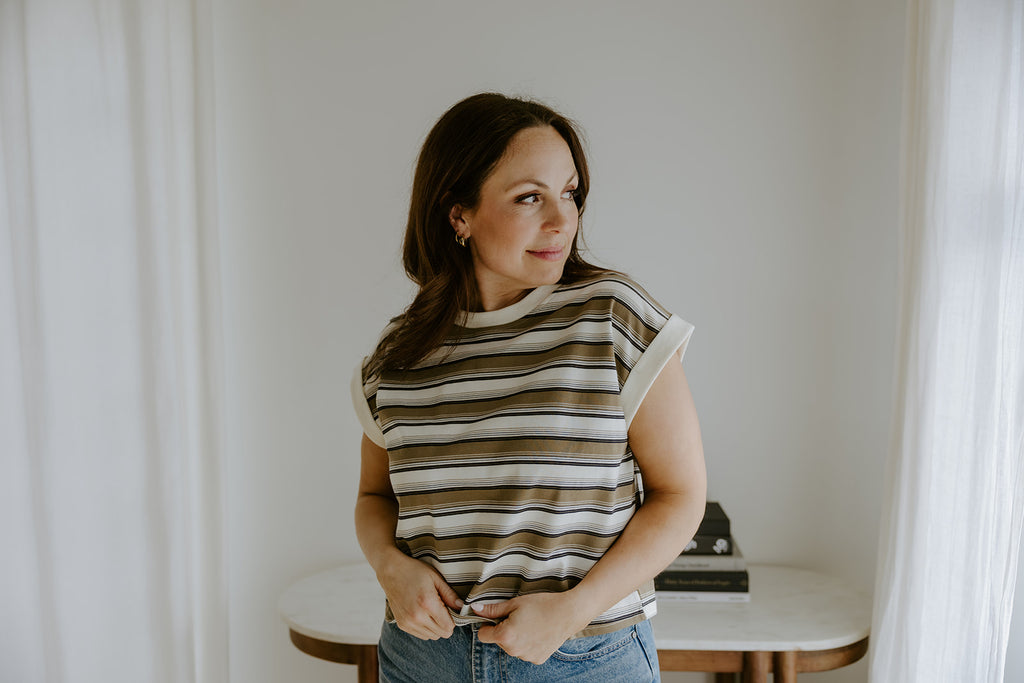 Striped Casual Shirt - Olive/Black