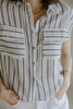 White Button Up With Blue Stripe