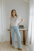 White Eyelet Button Up
