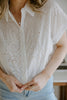 White Eyelet Button Up