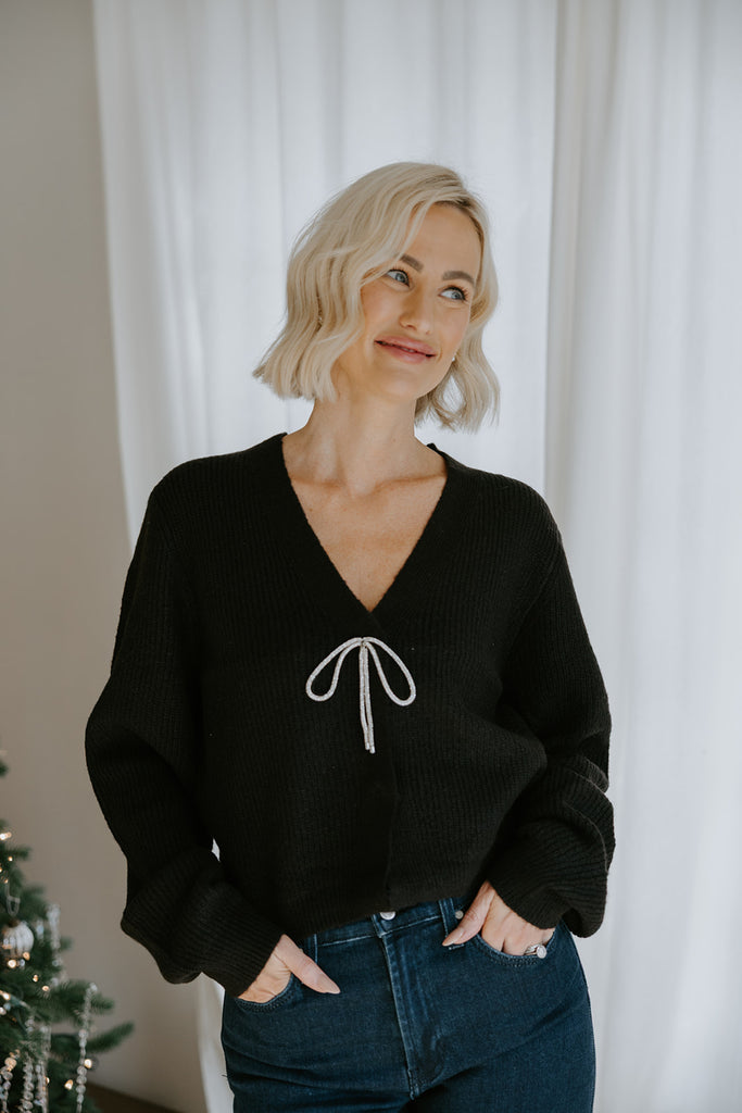 The Holiday Cardigan - Black