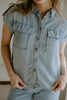 Striped Tencel Button Up - Blue
