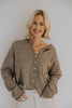 Lightweight Button Up Cardigan - Heather Mocha
