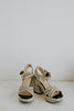 Woven Block Heel Sandal - Black