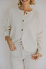 Button Up Cardigan with Exposed Seam - Cream