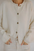 Button Up Cardigan with Exposed Seam - Cream