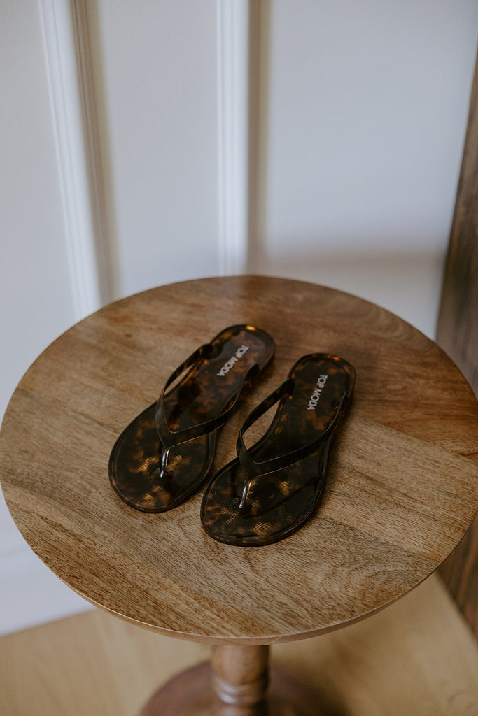 Tortoise Print Jelly Sandals