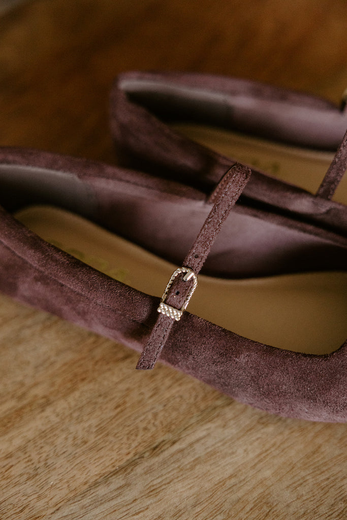 Faux Suede Ballet Flat - Brown