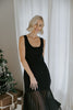 Knit Dress with Pleated Details - Black