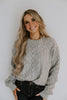 Soft Crochet Knit Sweater - Grey