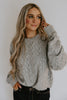 Soft Crochet Knit Sweater - Grey