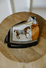 Horse Print Silk Scarf - Blue/Orange