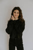 Soft Crochet Knit Sweater - Black