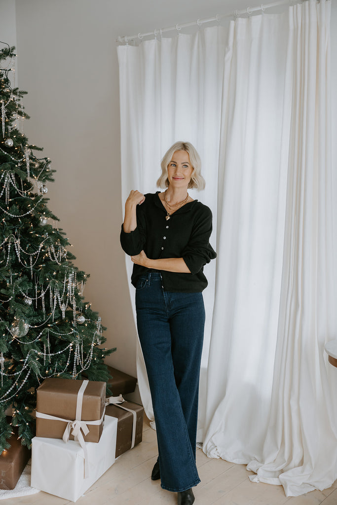 Lightweight Button Up Cardigan - Black