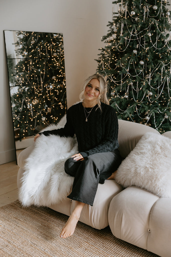 Cable Knit Super Soft Sweater - Black